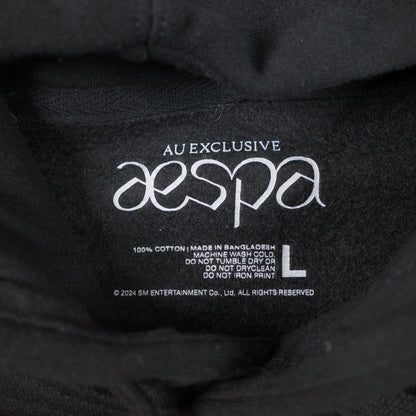 aespa SYNK Parallel Line Australia Tour Dateback Black Hoodie Large