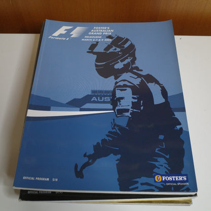 Lot of 7 Melbourne Australian Grand Prix Programs 1996 1997 1998 2000 2001 2002