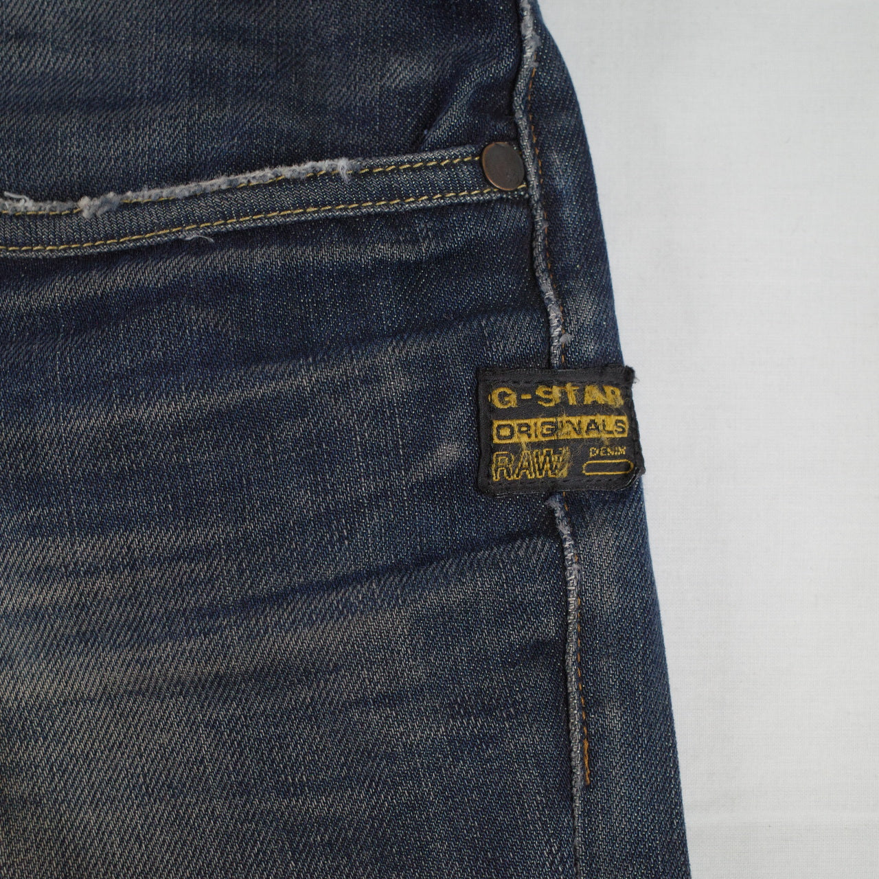 G-Star Raw Men's 3301 Slim Denim Pants Washed Blue Size 34x32