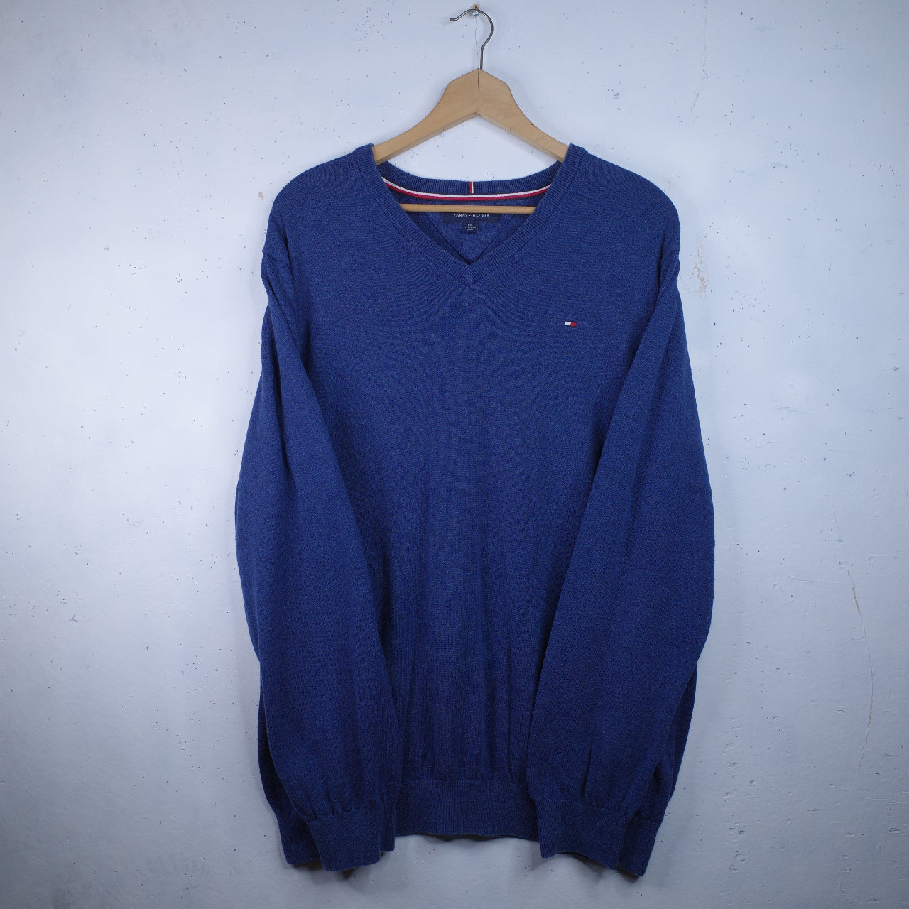 Tommy Hilfiger Sweater Cotton V Neck Navy Men's XXL