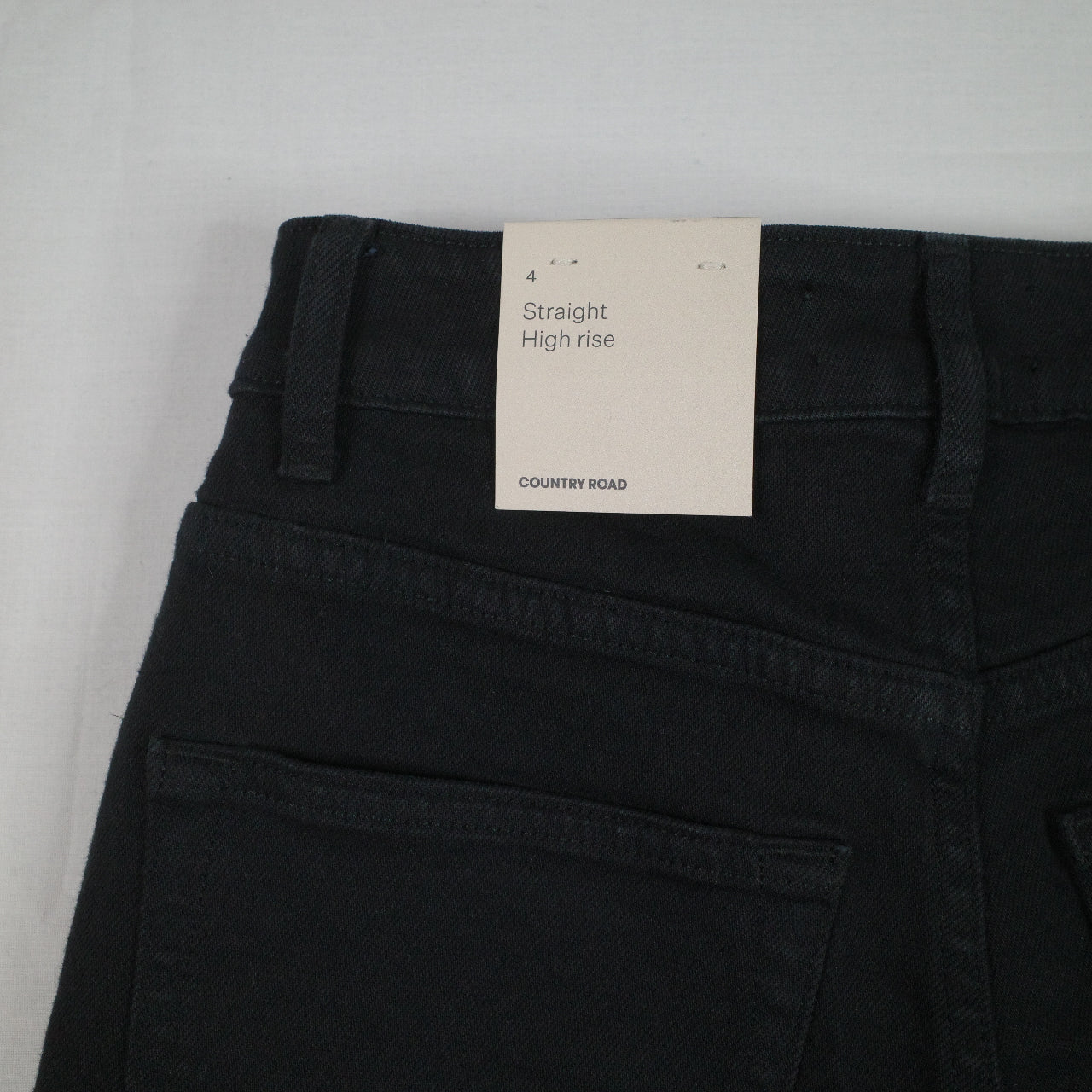 Country Road High Rise Straight Jeans Black Womens 4 with tags