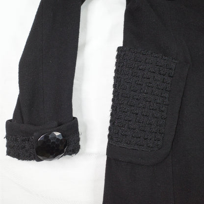 Anna Sui Black Wool Button Knee Length Coat 6