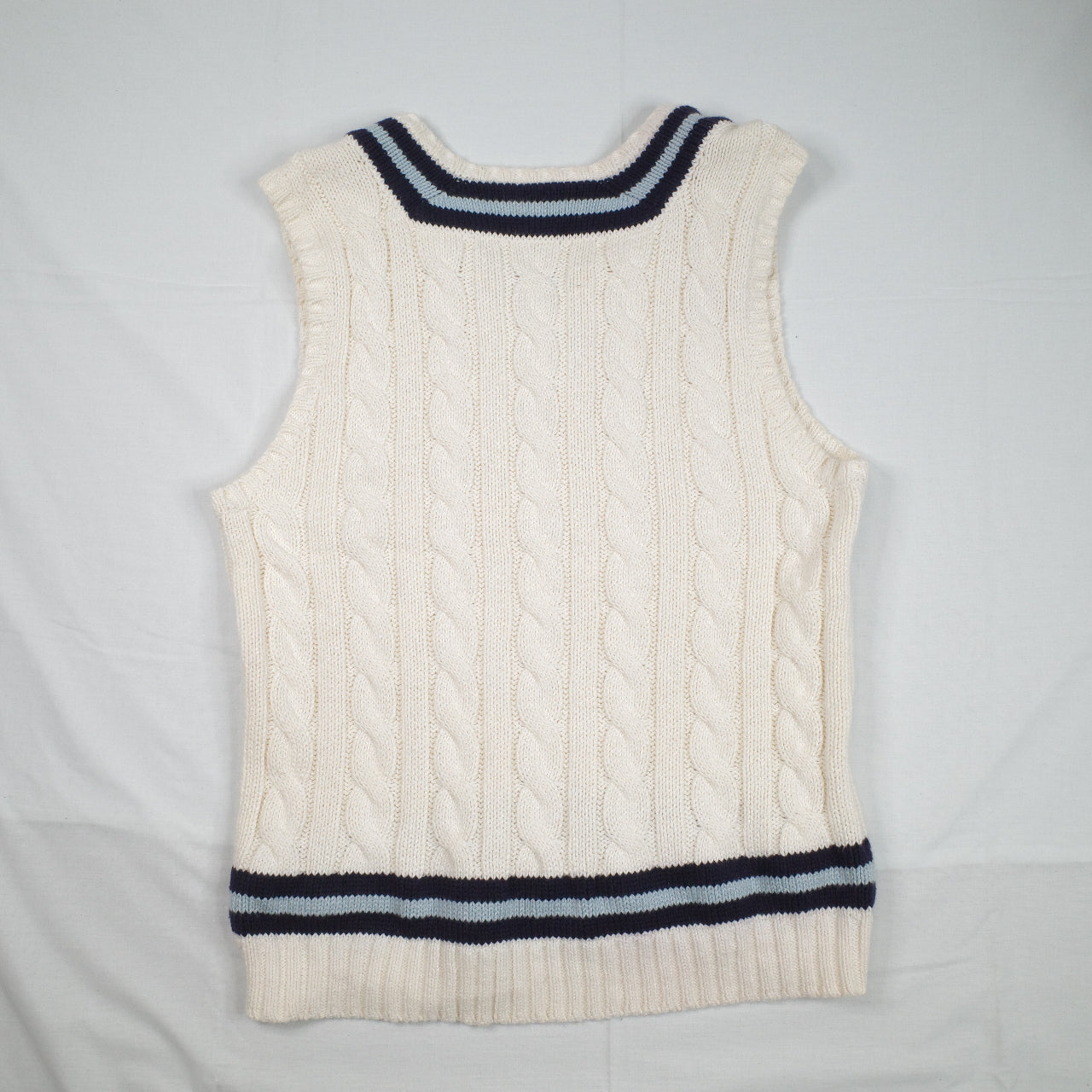 Polo Ralph Lauren Sweater Cable Knit Vest Cricket Tennis Cotton Large