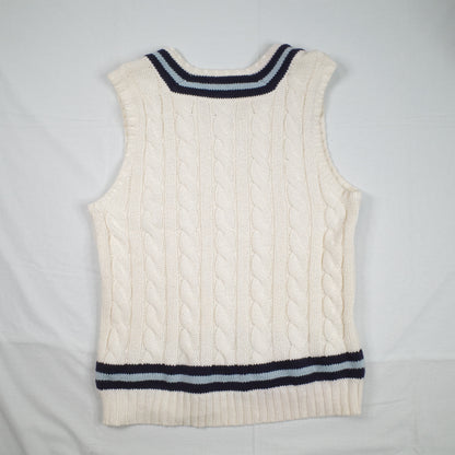 Polo Ralph Lauren Sweater Cable Knit Vest Cricket Tennis Cotton Large