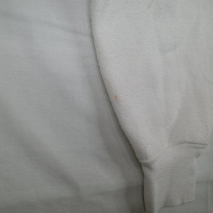 Vintage Cute Bunny Rabbit Graphic Crewneck Sweater White Women's Small