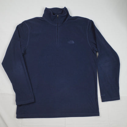 The North Face Navy Quarter Zip Thin Fleece Pullover Sweater Mens Large