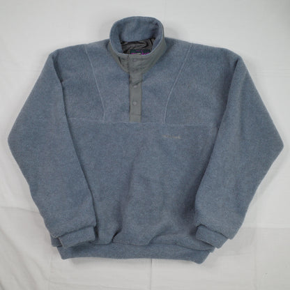 Montbell Polartec Fleece Quarter Snap Pullover Vintage Japan Made Light Blue Grey Womens Small