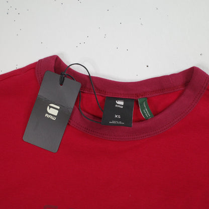 G-STAR Womens Slim Fit Graphic T-Shirt Top Chilli Red XS Short Sleeve New