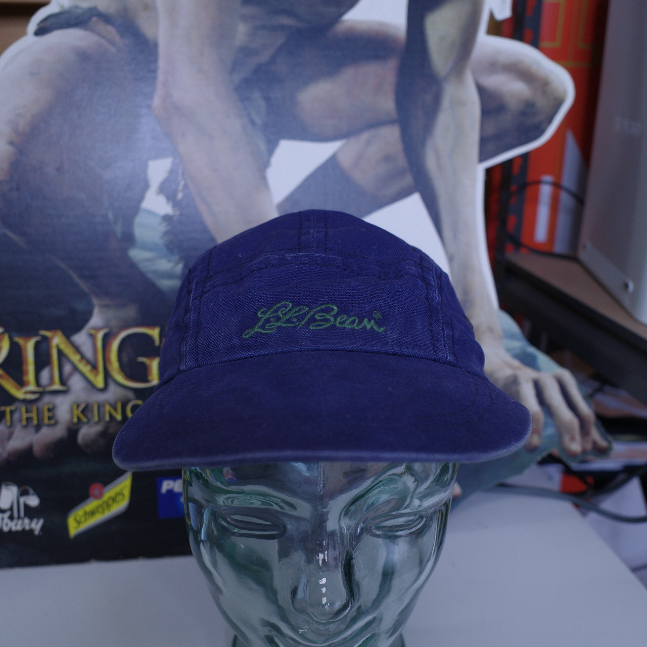 Vintage L.L Bean Bong Bill Baseball Hat Cotton Navy Cap Men's Small