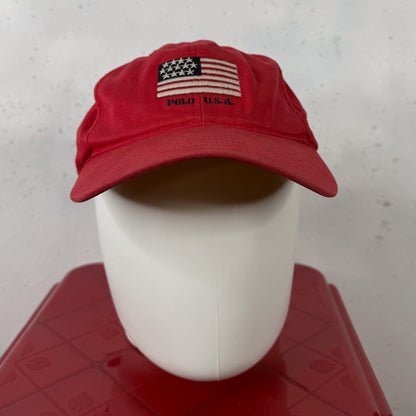 90's Ralph Lauren Polo Sport Red Polo U.S.A Cap