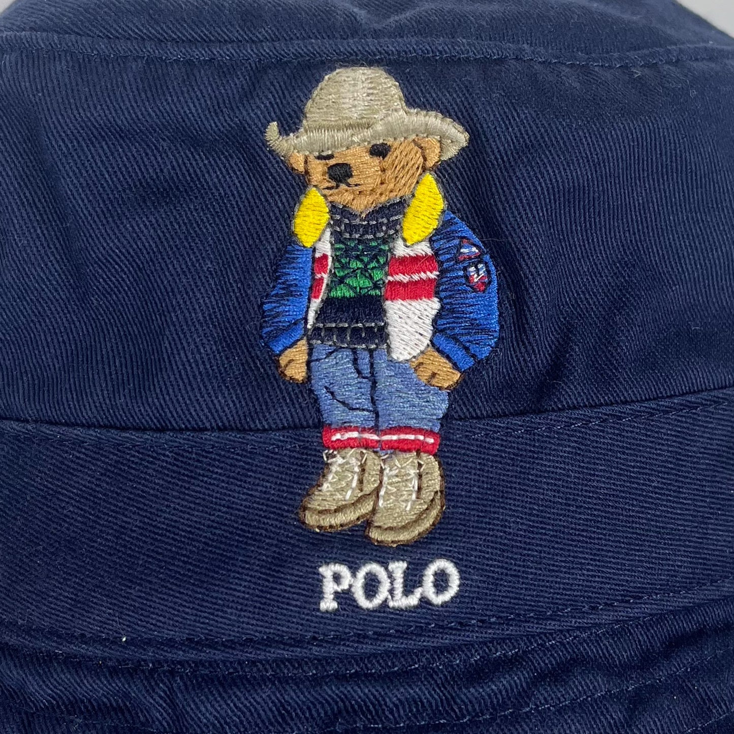 Ralph Lauren Rancher Polo Bear Navy Bucket Hat New (S/M)