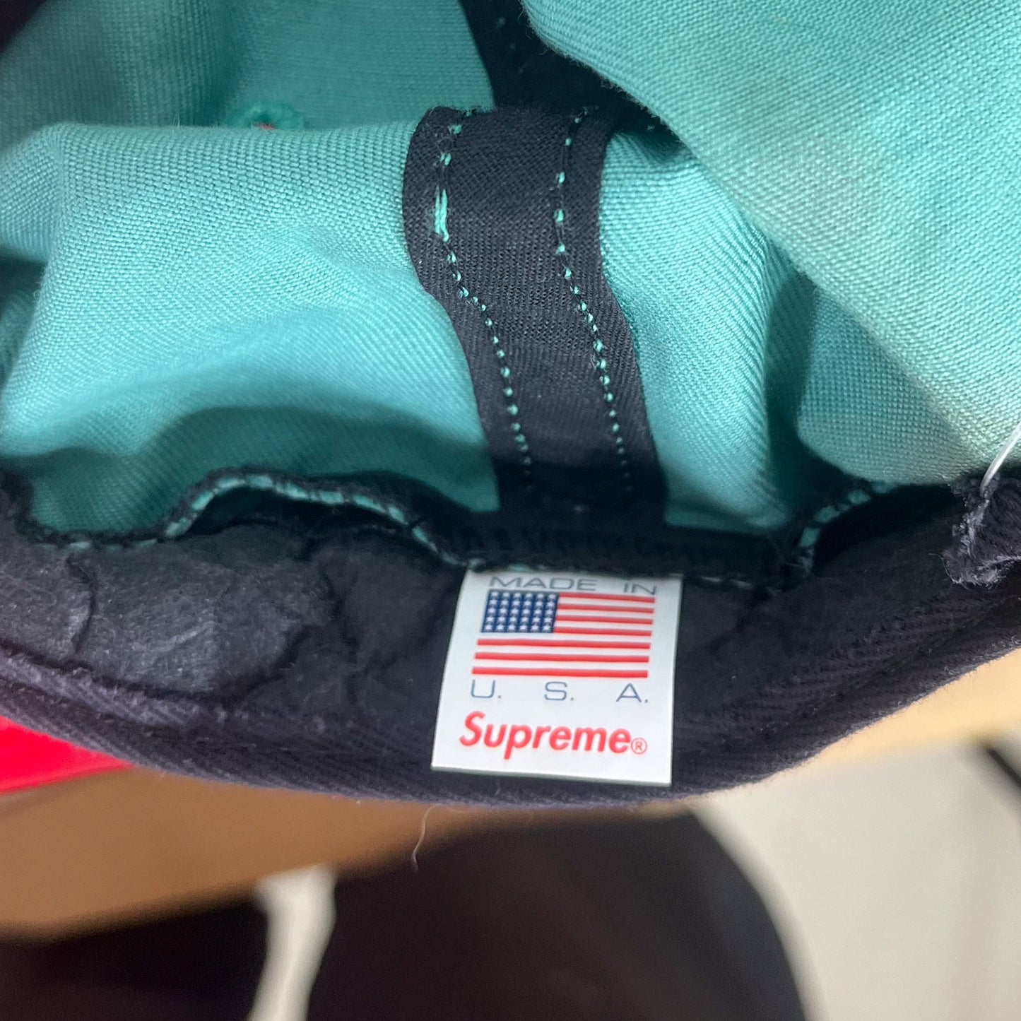 Supreme Tiffany Black Brim Baseball Cap