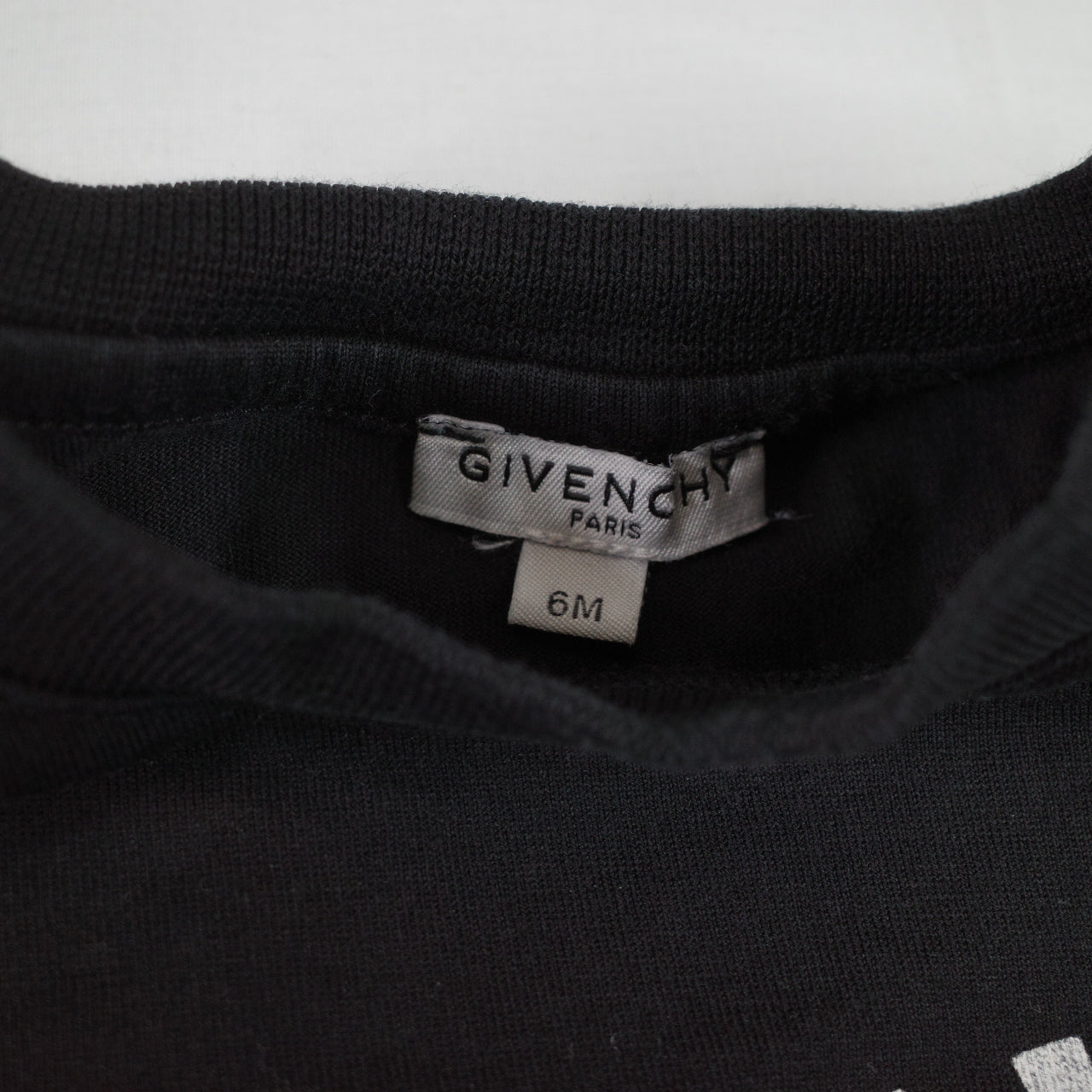 Givenchy Paris Baby 6 Months Crewneck Logo Spellout Black