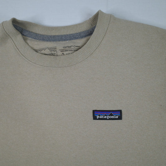 Patagonia Mens Sweater Uprisal P6 Label Crewneck Beige Medium