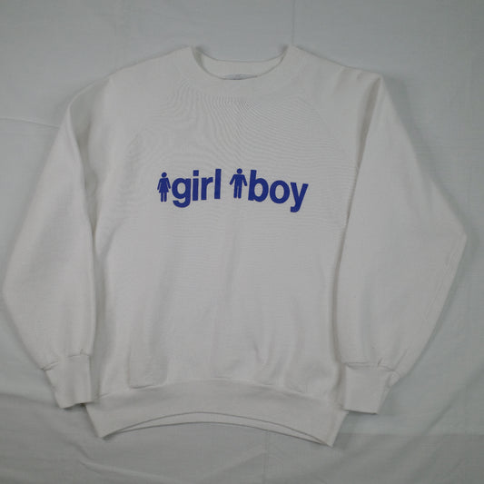 Girl Boy Skate Brand 90's Vintage White Crewneck Women's M