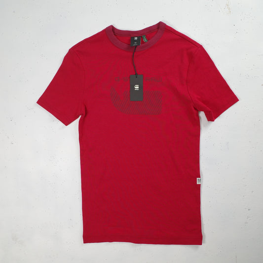 G-STAR Womens Slim Fit Graphic T-Shirt Top Chilli Red XS Short Sleeve New