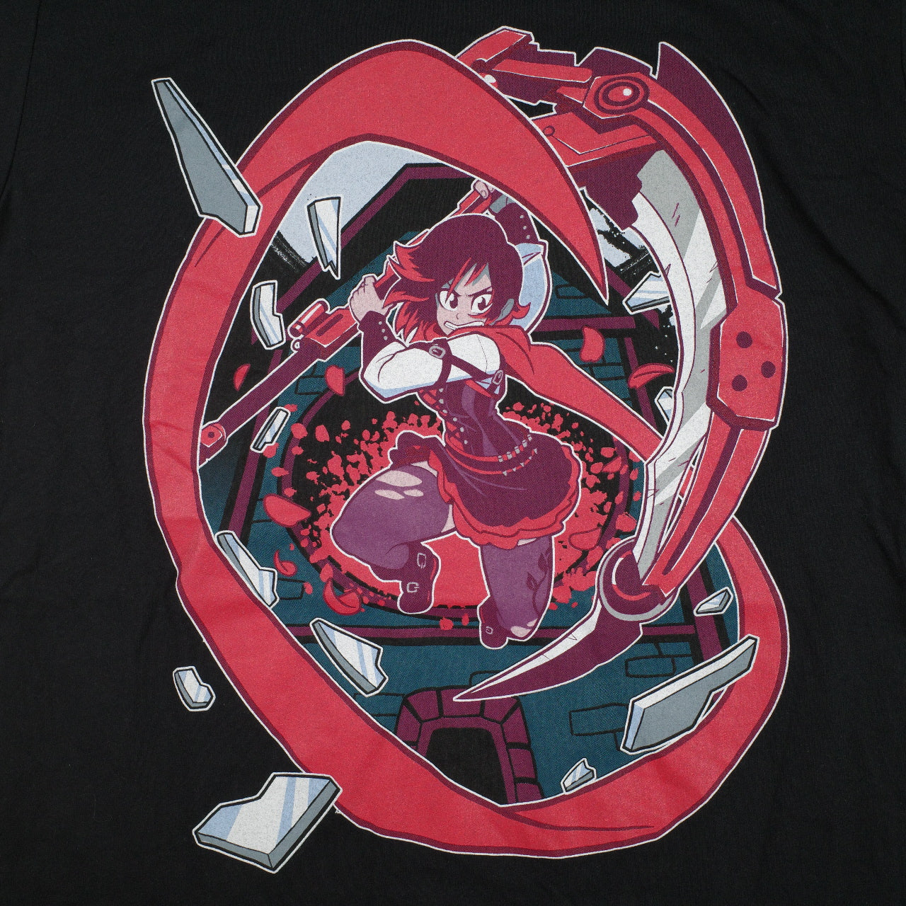 RWBY Rooster Teeth Ruby Rose T Shirt Front Graphic Short Sleeve Mens Small