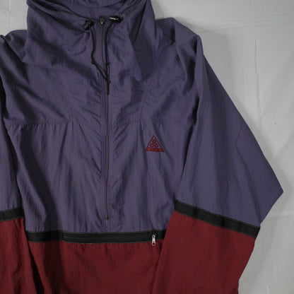 Vintage Nike ACG Purple Maroon Packable Windbreaker Jacket Mens Large FITS XL