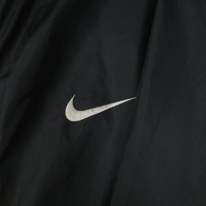 Vintage Nike Nylon Black Big Back Windbreaker Swoosh Coat Jacket Overcoat Mens Medium
