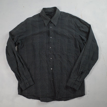 Boss Hugo Boss Checkered Vintage Button Up Shirt Mens Large