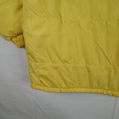 Vintage Nautica Puffer Fleece Lined Yellow Down Jacket Mens Large
