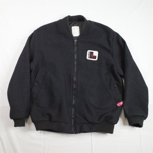 Protector Kembla Mens 70s Black Wool Blend Laminex Worker Bomber Australian Made Size 80 Fits L