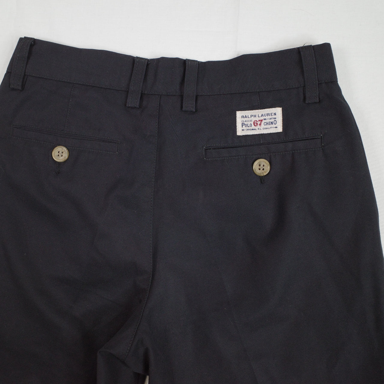 Vintage Polo Ralph Lauren Pants Mens 29 Navy RL67 Classic Chino Cargo 100% Cotton