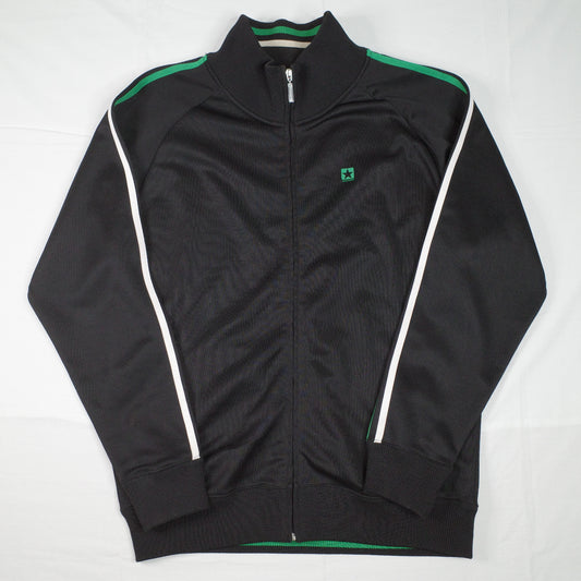 Vintage Converse Black Green Embroidered Spell Out Track Full Zip Jacket Mens XL