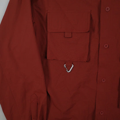 Nike ACG Dri-FIT UV Dev Trail Track Set Full Long Sleeve Button Up Pants Brown Mens Large SET NEW