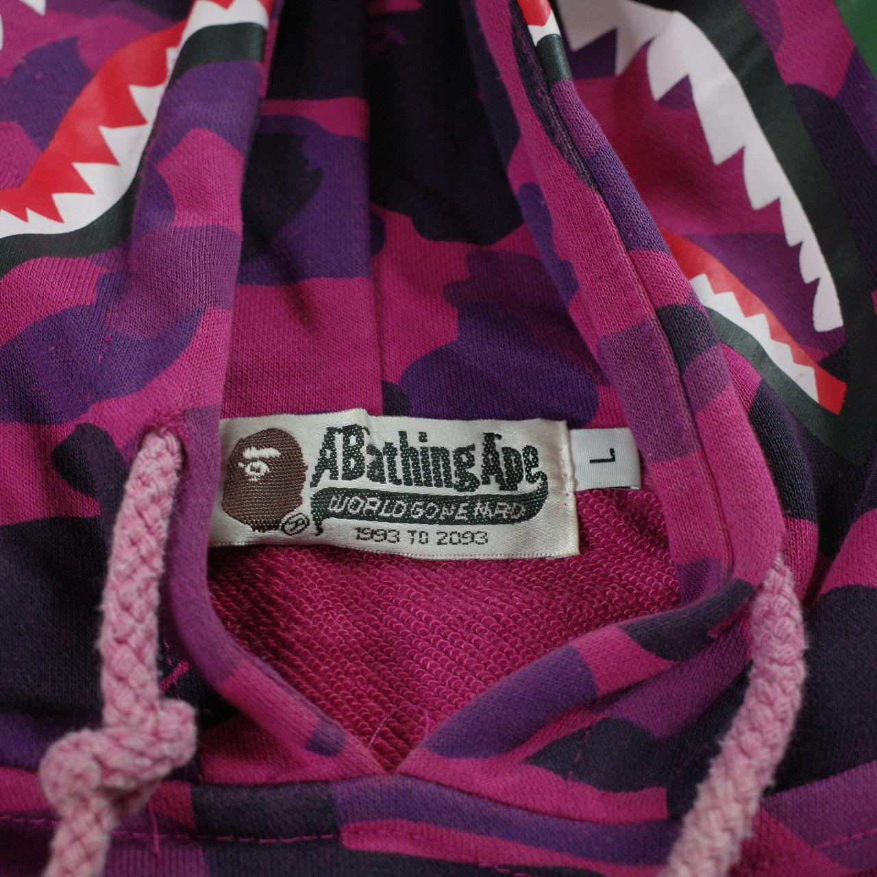 A Bathing Ape Pink Purple Camo College Pullover Hoodie Large Japan Fit
