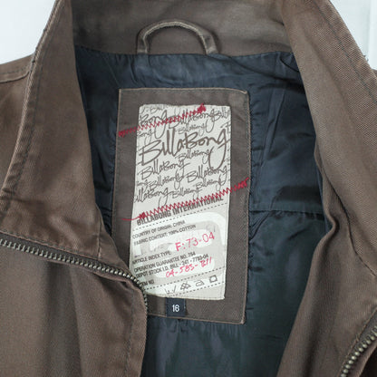 Billabong 2000's Brown Script Bomber Jacket Women's 18