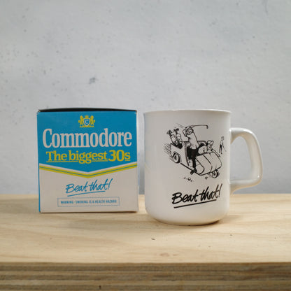 Vintage 1980s Commodore Coffee Mug Beat That Golf Kart Coffee Mug NEW