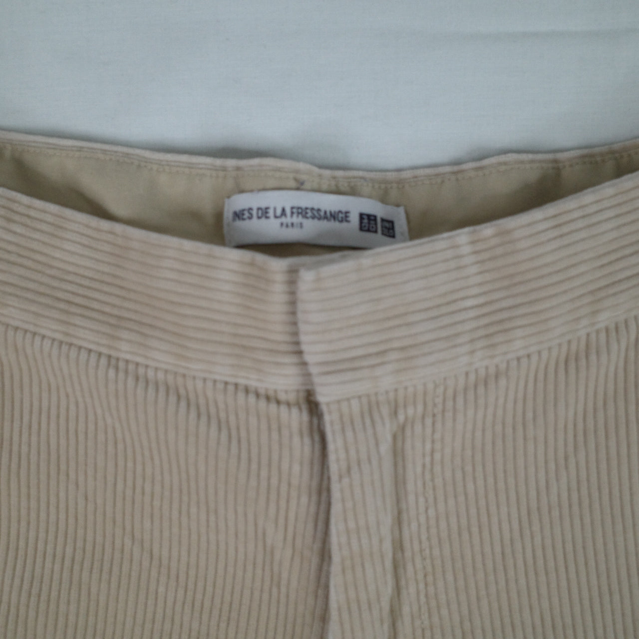 Ines De La Fressange Uniqlo Beige Cord Pants Womens 6