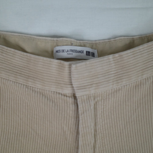 Ines De La Fressange Uniqlo Beige Cord Pants Womens 6