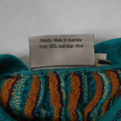 The Great Australian Sweater By Fields Cable Coogi Style Button Sweater Cardigan Men’s Small