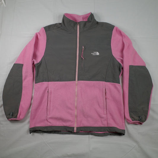 The North Face Jacket Pink Gray Denali Polartec Full Zip Fleece Women's XXL