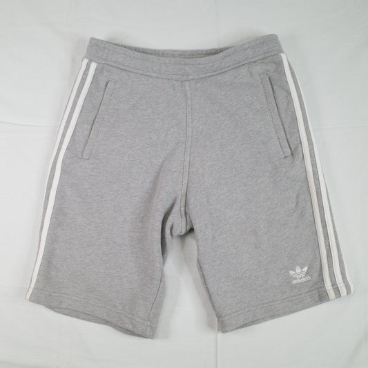 Adidas Grey Sweat Performance 3 Stripes Sweat Shorts Mens Small
