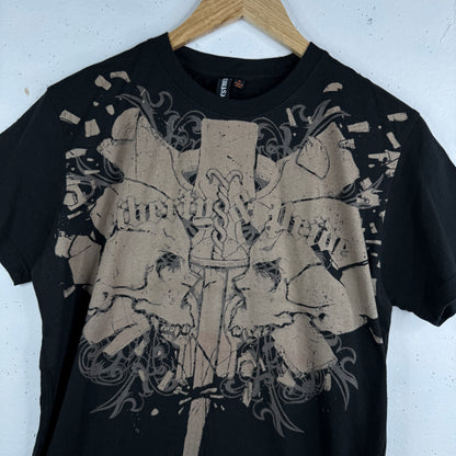 Affliction Style Y2K Sword Black Short Sleeve T-Shirt Mens Medium EasyStreat