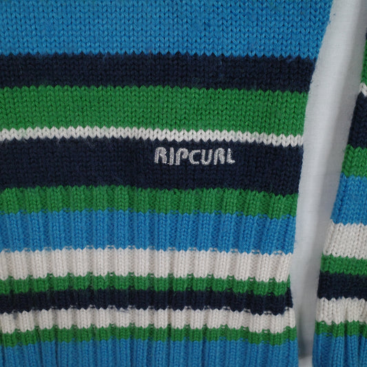 Vintage Rip Curl Girl Turtle Neck Knit Sweater Cardigan Womens 8