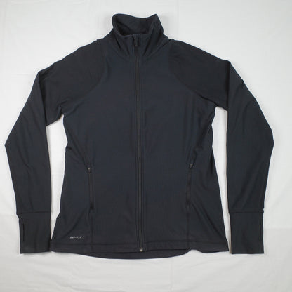 Nike Dri Fit Zip Track Jacket Black Womens XL