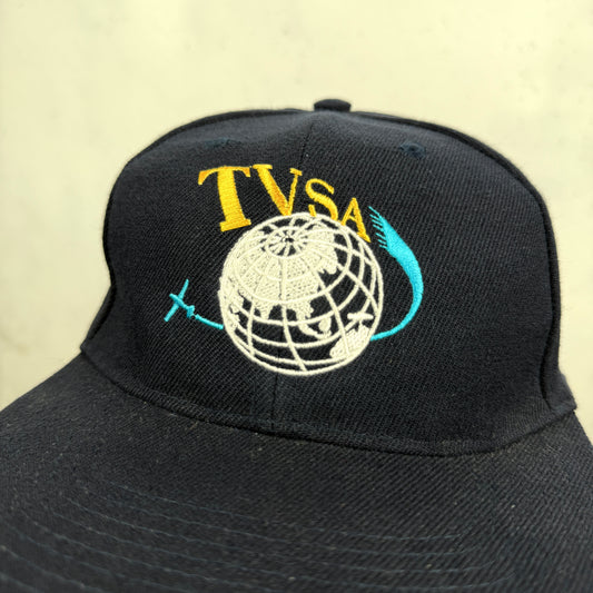 Vintage TVSA World Flying Navy Snapback Cap