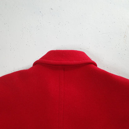 Pendleton Double Breasted 1970's Pea Long Wool Red Coat Women's 8 USA Made