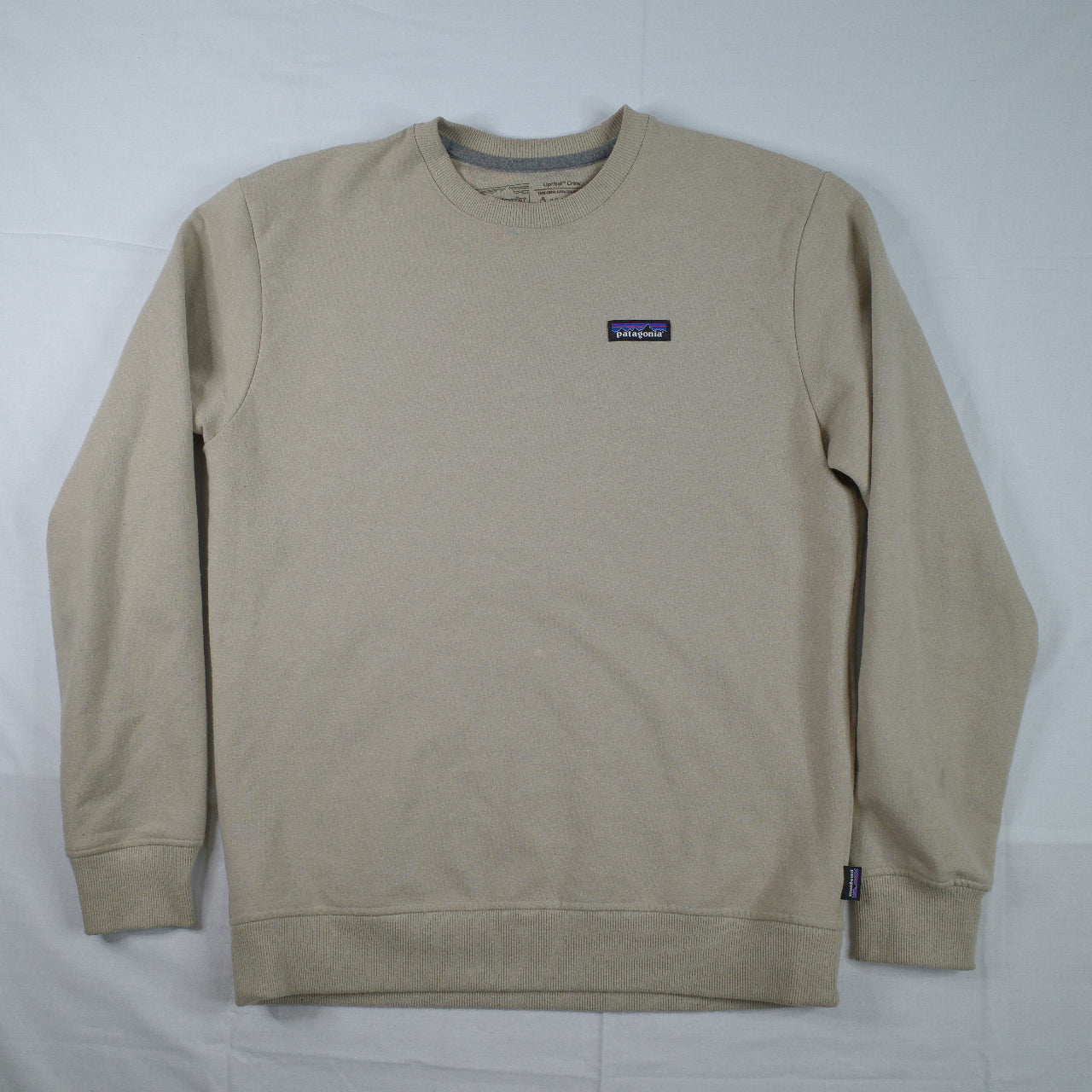 Patagonia Mens Sweater Uprisal P6 Label Crewneck Beige Medium