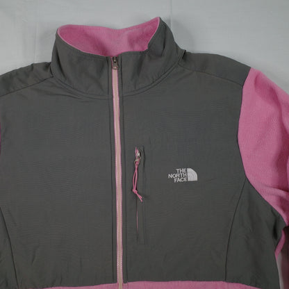 The North Face Jacket Pink Gray Denali Polartec Full Zip Fleece Women's XXL