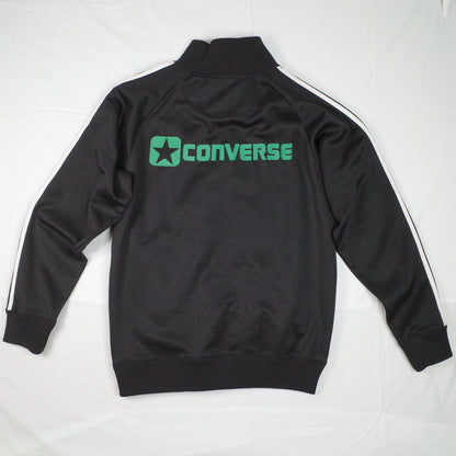 Vintage Converse Black Green Embroidered Spell Out Track Full Zip Jacket Mens XL