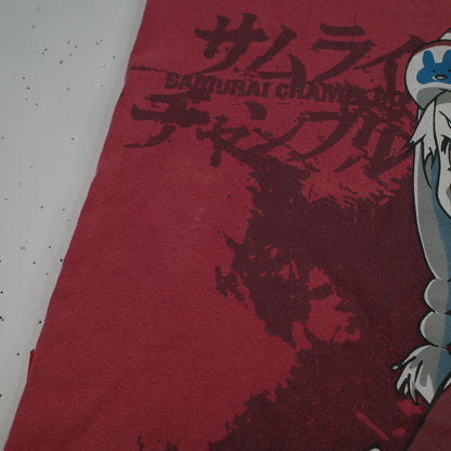 Vintage Samurai Champloo Anime Madman Otaku Wear 00's Faded Red Australia Release Small