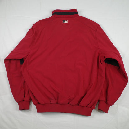 Houston Astros Jacket Mens Large Red Black MLB Baseball Majestic Full Zip Script