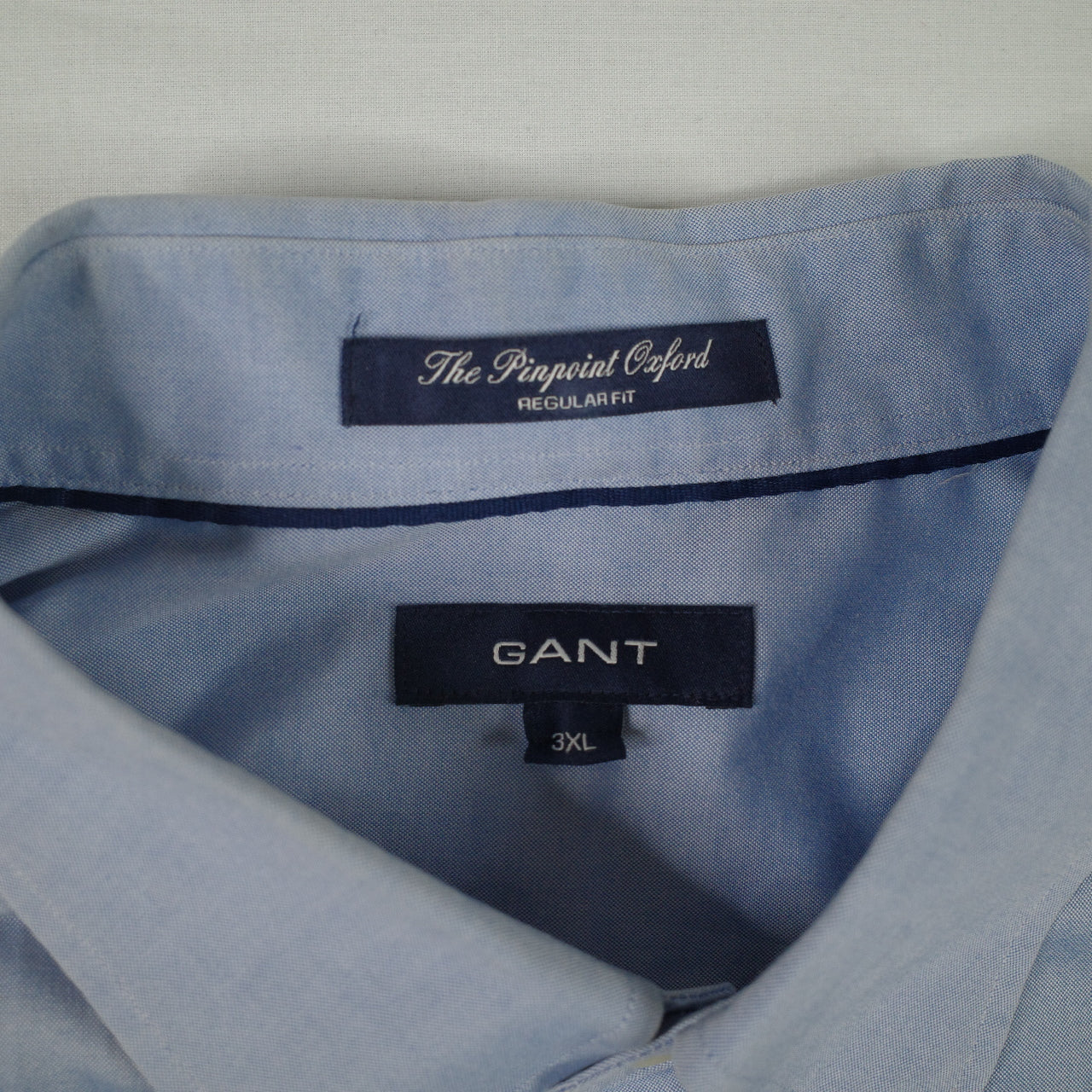 Gant Men’s Shirt Pinpoint Oxford Regular Fit Blue Size 3XL XXXL