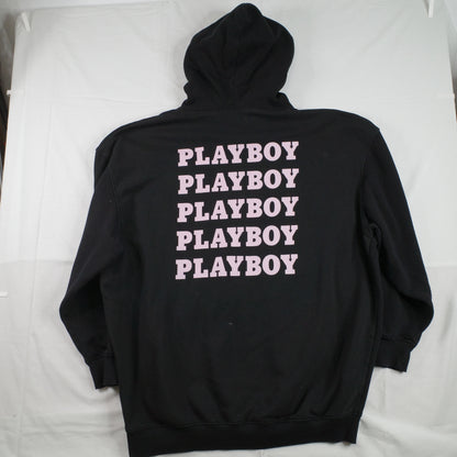 Playboy x Misguided Spell Out Back Print Embroidered Chest Logo Oversized Hoodie Sweater Womens 16