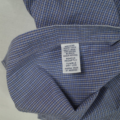 Polo Ralph Lauren Checkered Short Sleeve Blue Button Up Shirt Mens Medium